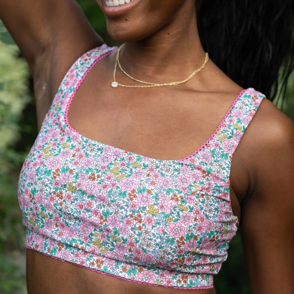Lime Ricki Floral Bikini/ crop top